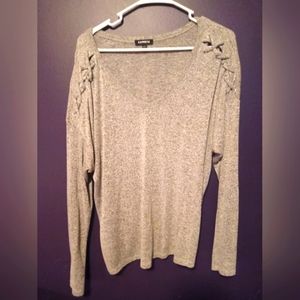 Express women's m casual comfy tie sweater